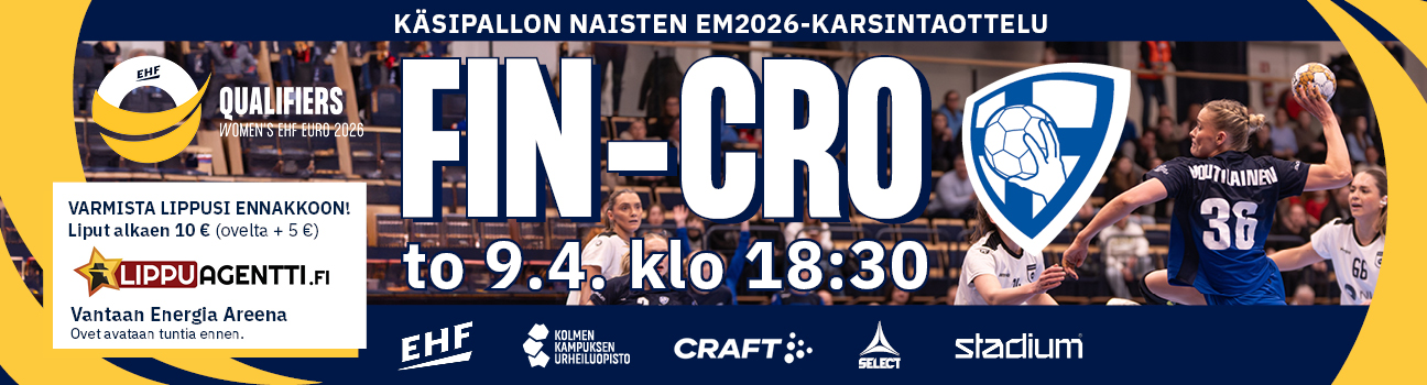 Naisten EM-karsintaottelu Suomi-Kroatia 9.4.2026 Vantaan Energia Areenalla